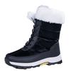 Lace-up Anti-splashing Snow Boots Women's Velvet Thick-soled Warm Winter Shoes Non-slip High-top Northeast Large Cotton Shoes Large-size Women's Shoes