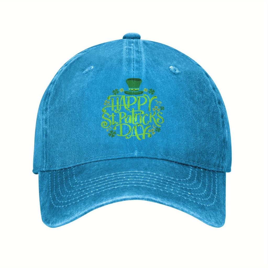 Happy St Patricks Day Graphic Print Cotton Adjustable Baseball Cap Casual Unisex