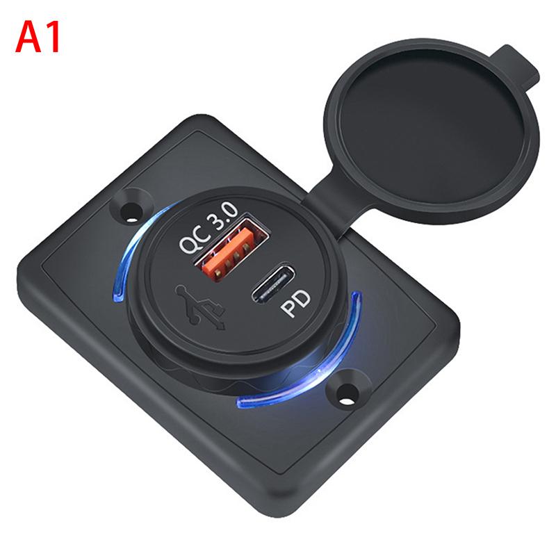 B21Pd Qc+Pd/ B21 A+C 3.1A Car Charger Dual Usb Adapter Round Shape Waterproof Soacket Power Adapter Switch For Car Truck Boat