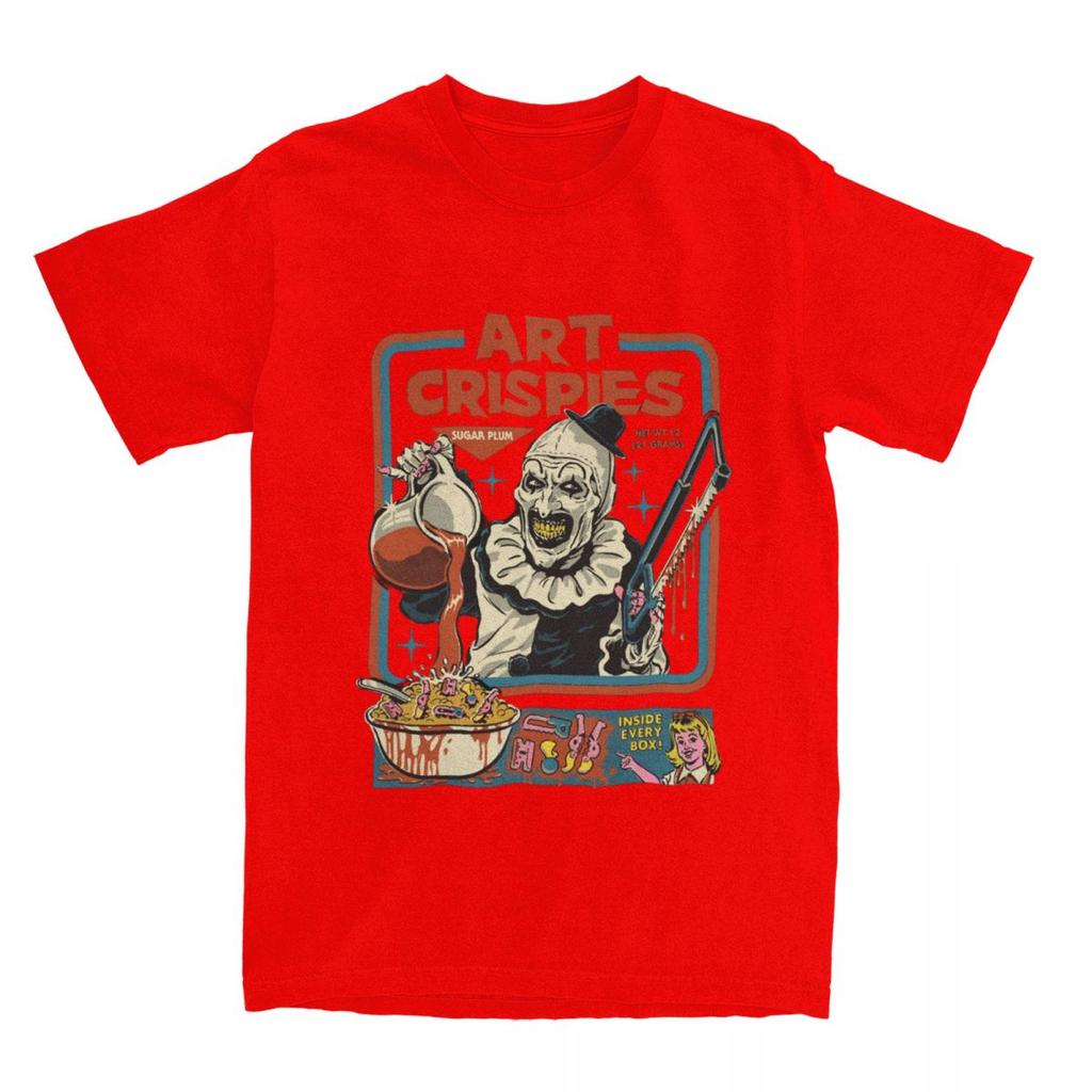 Art Crispies Terrifier Clown Shirt Apparel Unisex Womens Pure Cotton Fashion Retro Horror Tee Shirt Clothes Graphic Printing