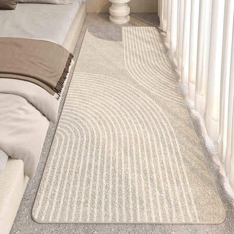 Carpet Bedroom Wabi-sabi Style Ins Bedside Blanket Bed In Front of the Long Strip Living Room Coffee Table Window Cushion