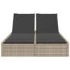 VidaXL Chaise longue double avec coussins gris clair résine tressée 368633