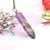 TikTok Live Handmade Amethyst Sword-Shaped Net Bag Pendant Necklace (N505)