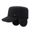 Winter Men's Hat Velvet Thick Ear Protection Wool Flat Cap Middle-Aged Outdoor Warm Cotton Hat
