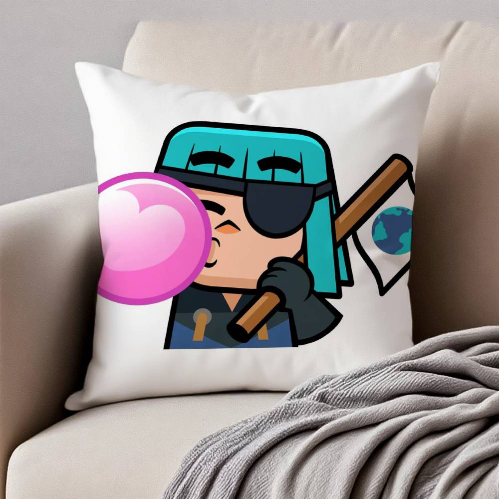 Anime C-Clash R-Royale Pillow Case Anti-dustmite Pillowcase Invisible Zipper Silky Short Plush Sofa Cushion Cover