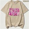 In October We Wear Pink Boxing Glove Heart Letter Graphicunisex Summer T Shirt Breast Cancer Awareness Fall Casual Short Sleeve