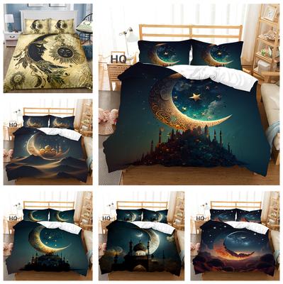 3D Printing Ramadan Bedding Set Moon Theme Duvet Cover Single/double Bed Teens Adults Cover Gift