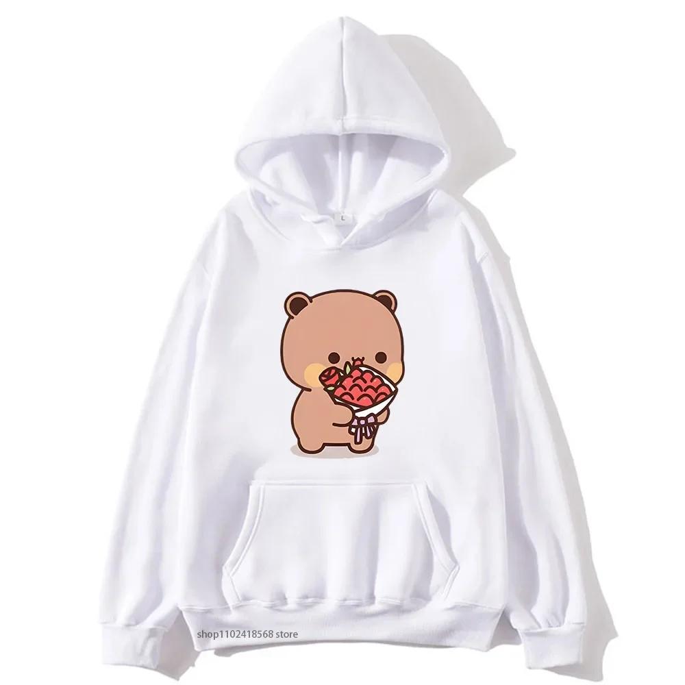 Cute Dudu Is Welcome Home Bubu Hoodies for Women Cute Panda Bears Sweatshirts Couple Clothes Men Kawaii Girls Pullover