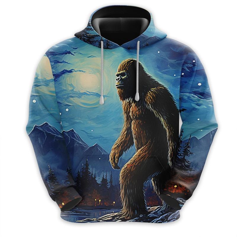 Bigfoot Love Graphic Sweatshirts Harajuku Fashion Sasquatch Hoodies For Men Clothes Big Foot Women Tracksuit Y2k Boy Pullovers