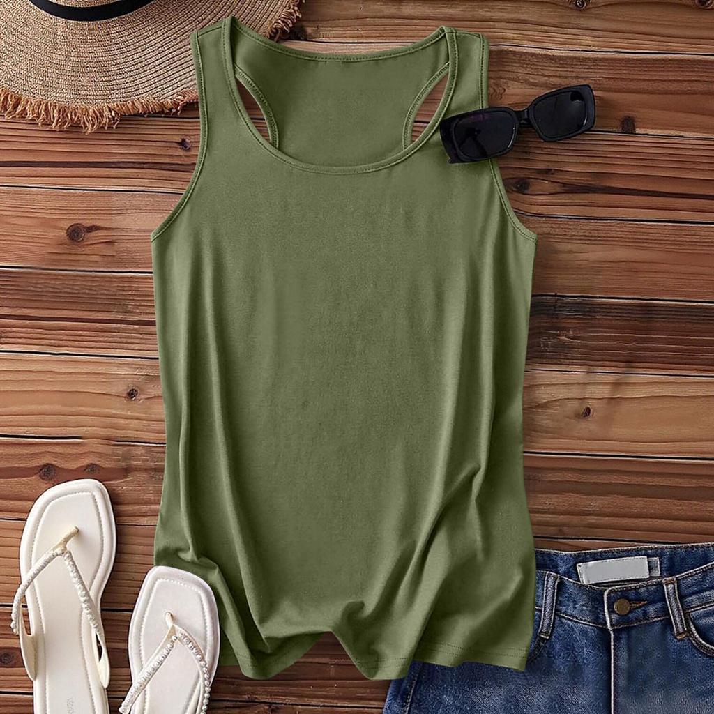 Women Sleeveless Round Neck Loose Fit Casual Tank Top Soft Lightweight Pullover Basic Vest for Daily Wear Work Travel
