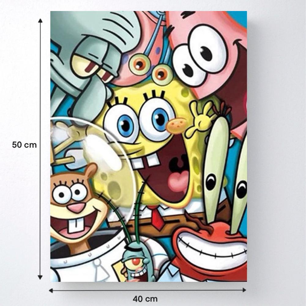 Pittura Per Numeri Quadri Da Dipingere Spongebob E Amici 40X50 Cm