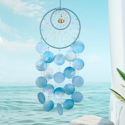 Dream Catcher Handcrafted Blue Shell Wind Chimes Wall Hangings For Living Room Bedroom Birthday Holiday Gifts Home Decorations