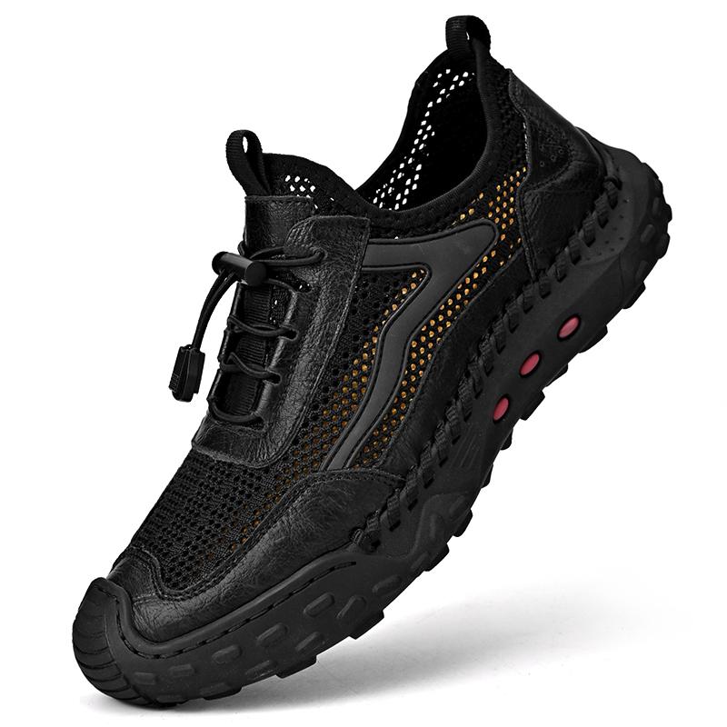 

Модная кожаная модная обувь для отдыха на природе, мужские новые ажурные кроссовки, классические мужские туфли без застежек, повседневная кожаная обувь, мужская обувь для вождения 46 чёрный