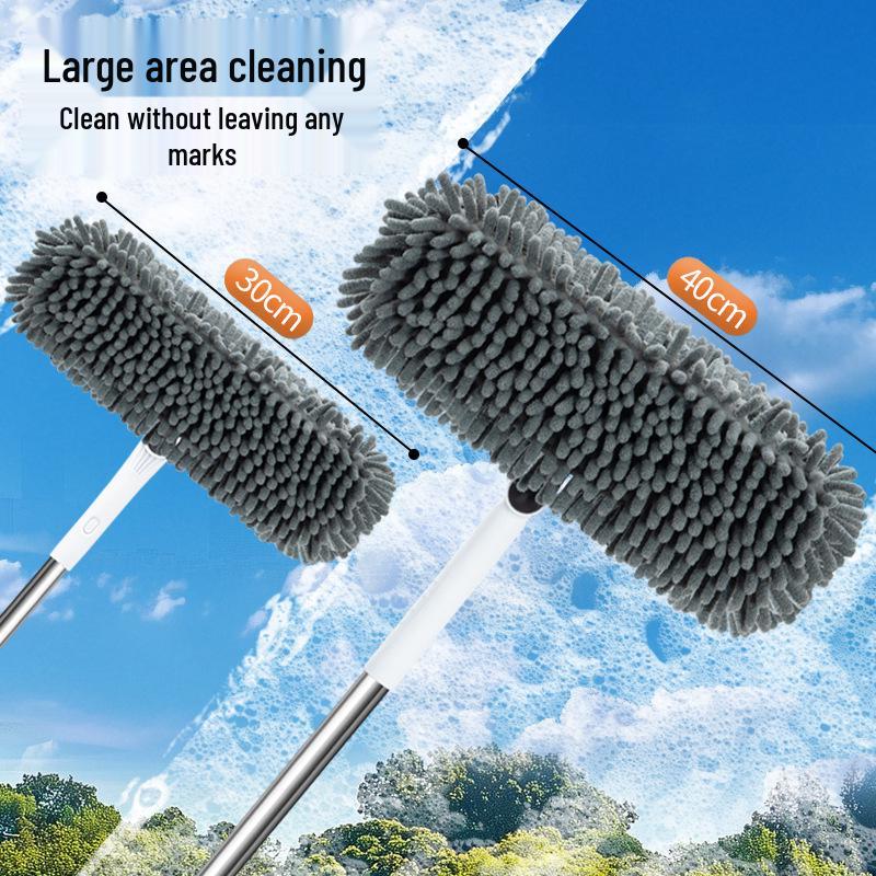 Žinylková oboustranná stěrka na okna s vysokým dosahem s prodlouženou tyčí