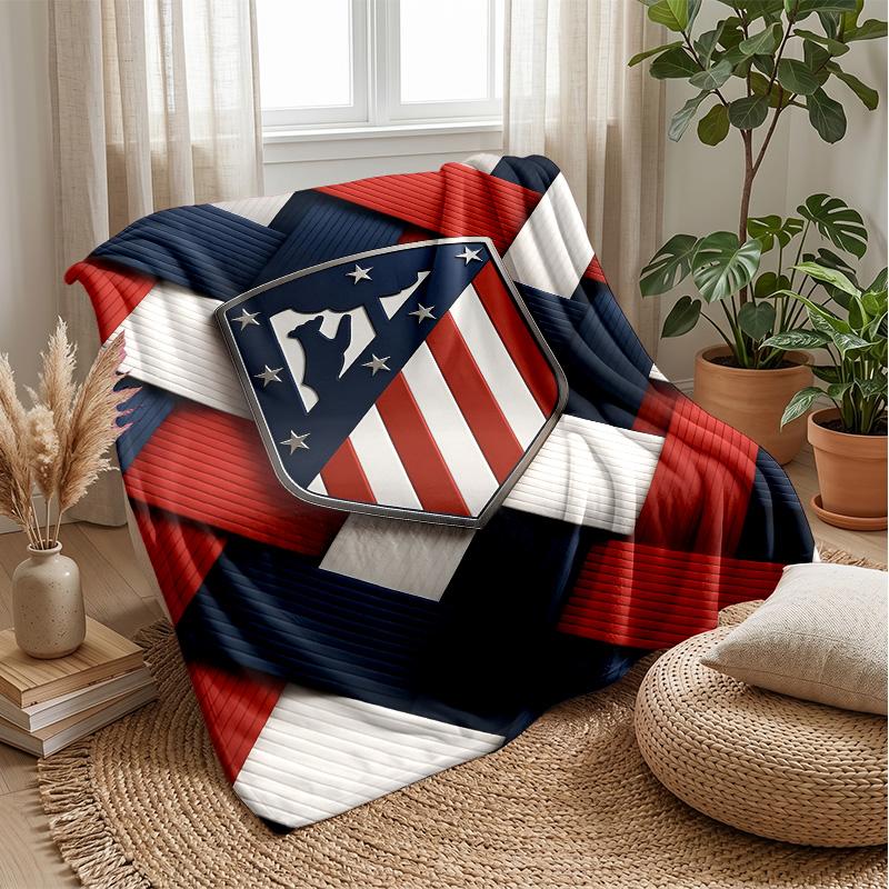 Atletico Madrid Theme blanket Soft Flannel Fleece Blanket Warm Lightweight Throw Blanket for Home Sofa Bed