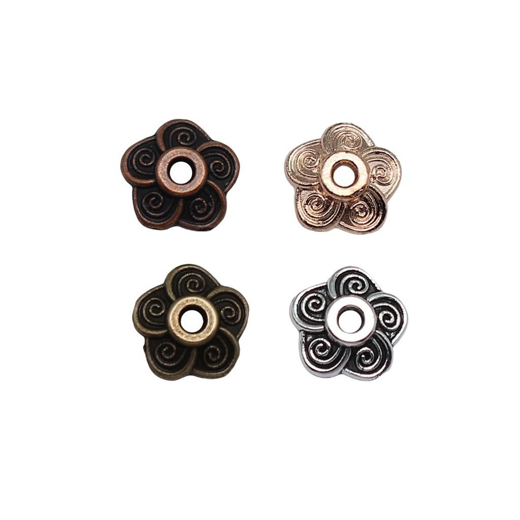 Multi Color Swirl Flower Bead Caps Spacer Beads For Jewelry Making Components