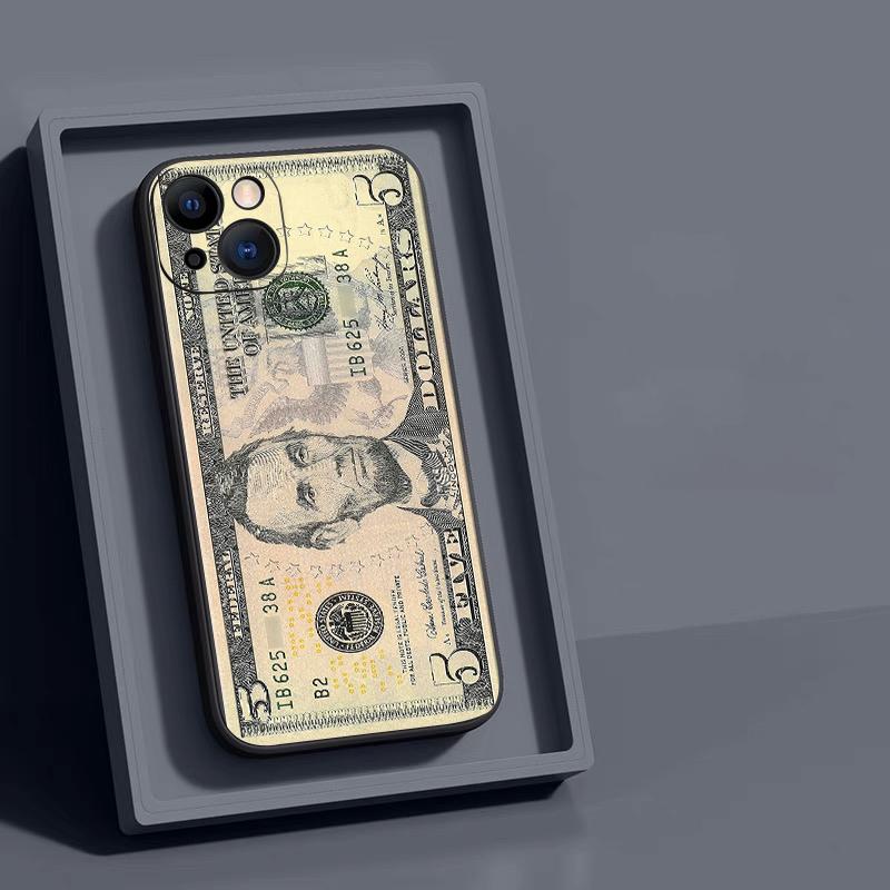 Creative USD Cash Pattern Phone Case for iPhone 17 16 15 14 13 12 11 Pro Max Mini SE 7 8 Plus Air Shockproof Soft Cover Fundas
