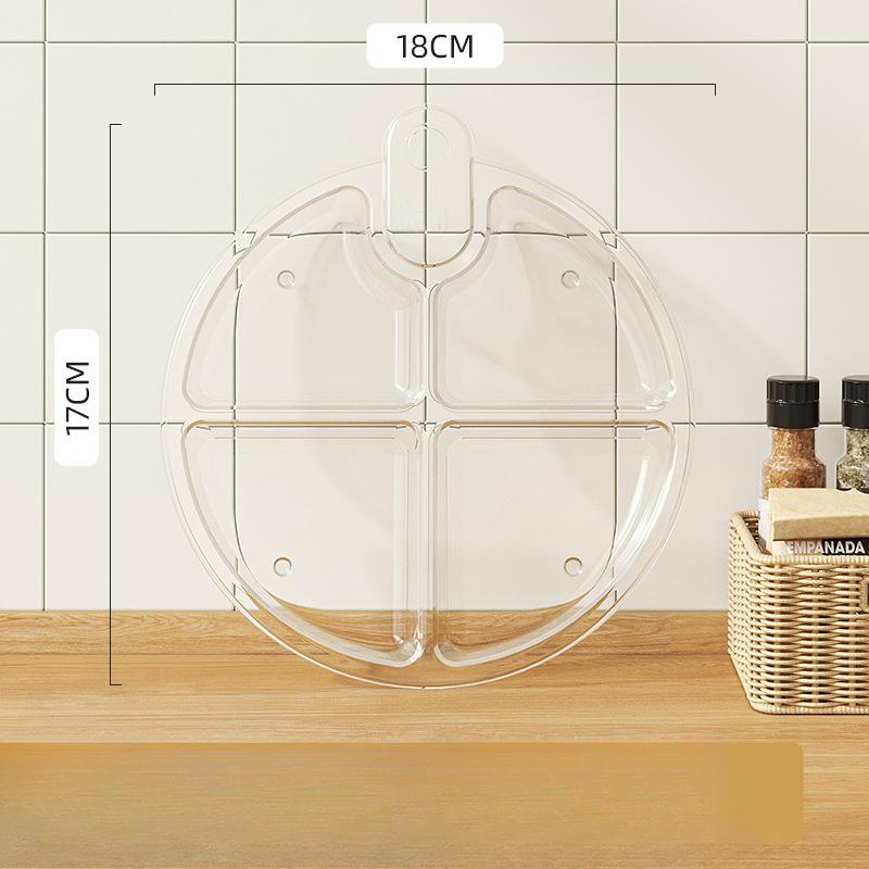 A Round Four-compartment Storage Plate for Scallions Ginger and GarlicA Kitchen Vinegar Dish and A Dish Preparation Plate