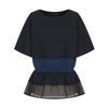 TVIEW Net Contrast String Blouse_V6B-Cbl068