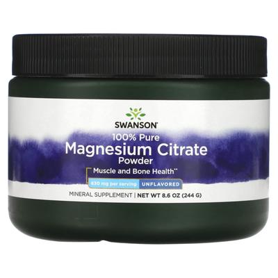 Pure 100% Magnesium Citrate Powder, Unflavored, 630 Mg, 8.6 Oz (244 G)