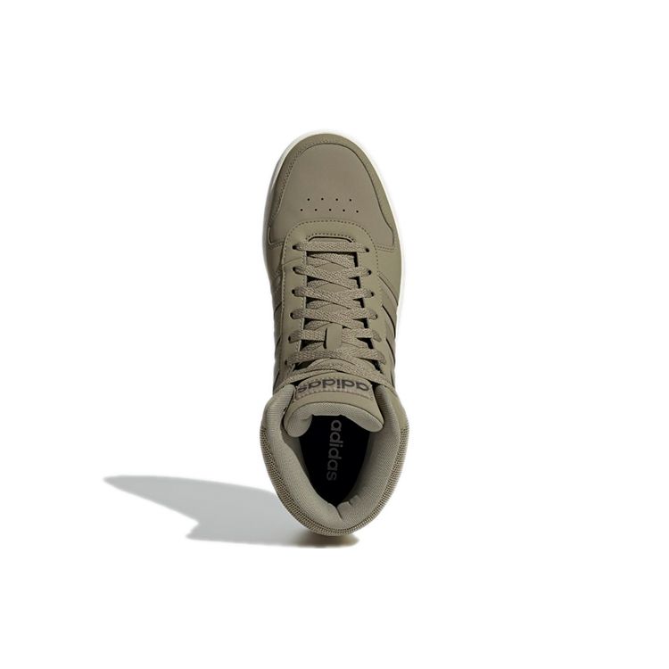 Adidas Neo Hoops 2.0 Mid Round Toe Lace-Up Durable Mid-Top Basketball Shoes Unisex Sneakers Military-Green H05683