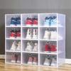 Transparent Plastic Shoe Box with Flip Cover, Stackable and Waterproof Shoe Storage, Durable Transparent Design
