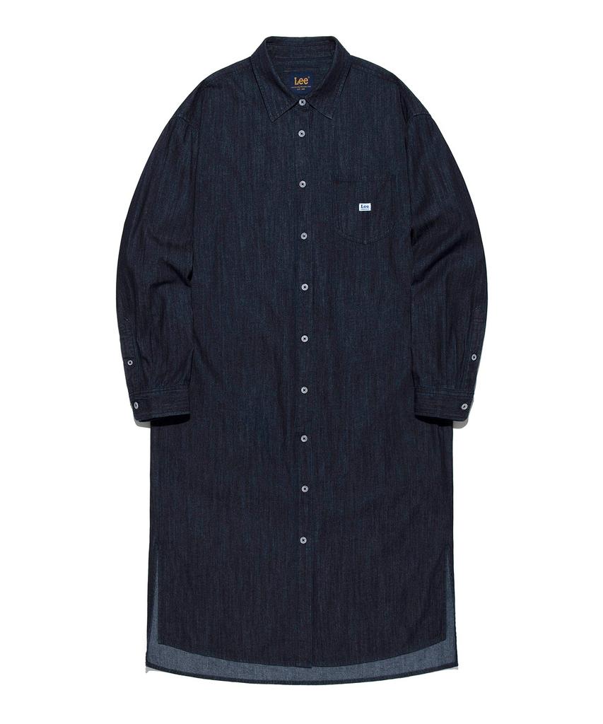 LEE Denim Shirt Long Dress Indigo Raw