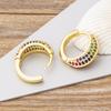 Nidin New Charm Copper Zircon Round Circle Earrings Hoop Earrings Colorful/White Colors For Women Girls Party Wedding  Jewelry