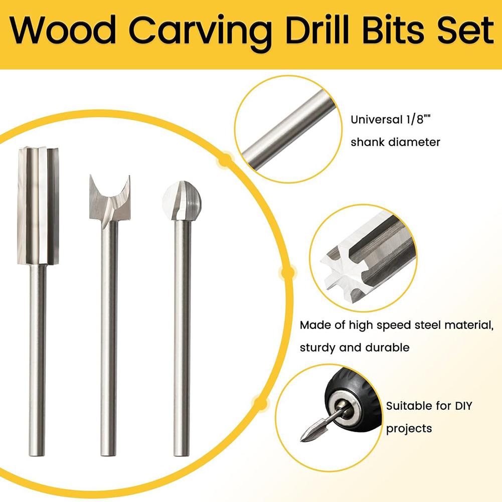 Burr Bit For Carving Drill Bit Burr Bit 1/8 Inch Shank Wood Processing