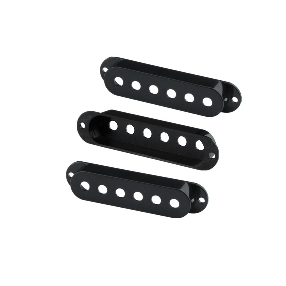 FLEOR 3pcs Black Guitar Pickup Covers Single Coil Cover Plastic For ST Electric Guitar