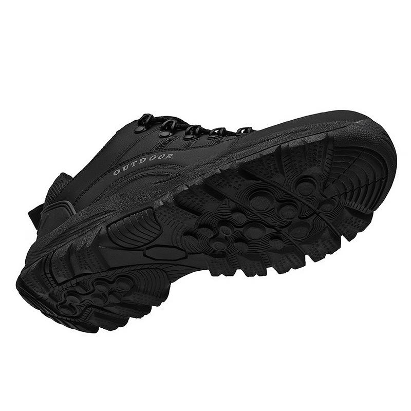 2025 Herren Übergröße Verschleißfeste Schwarze Wanderschuhe - Outdoor Dicke Sohle Reiseschuhe