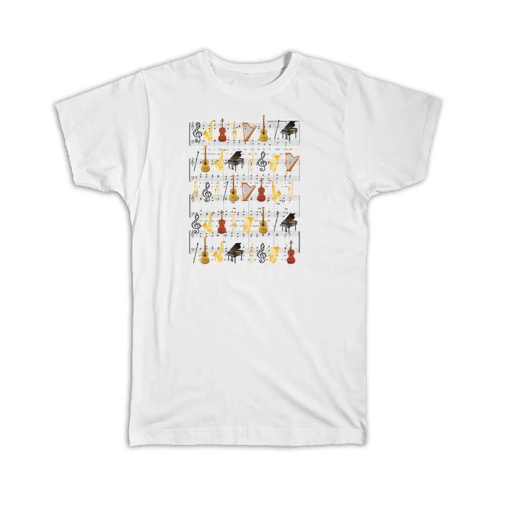Gift T-Shirt : Classic Musical Instrument 4XL