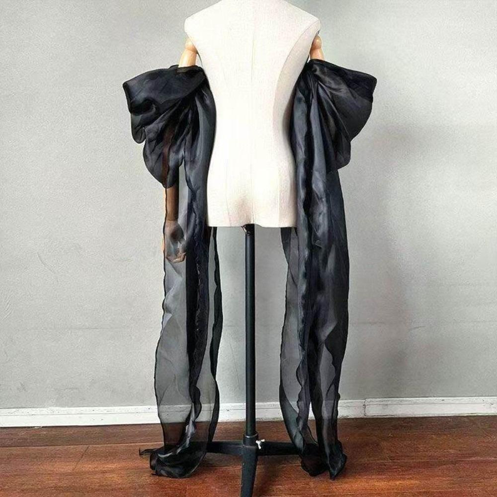 Fluffy Bridal Arm Sleeves Seethrough Ribbon Wrap Sleeves Puff Sleeves Wrap  Dance Dress Accessories