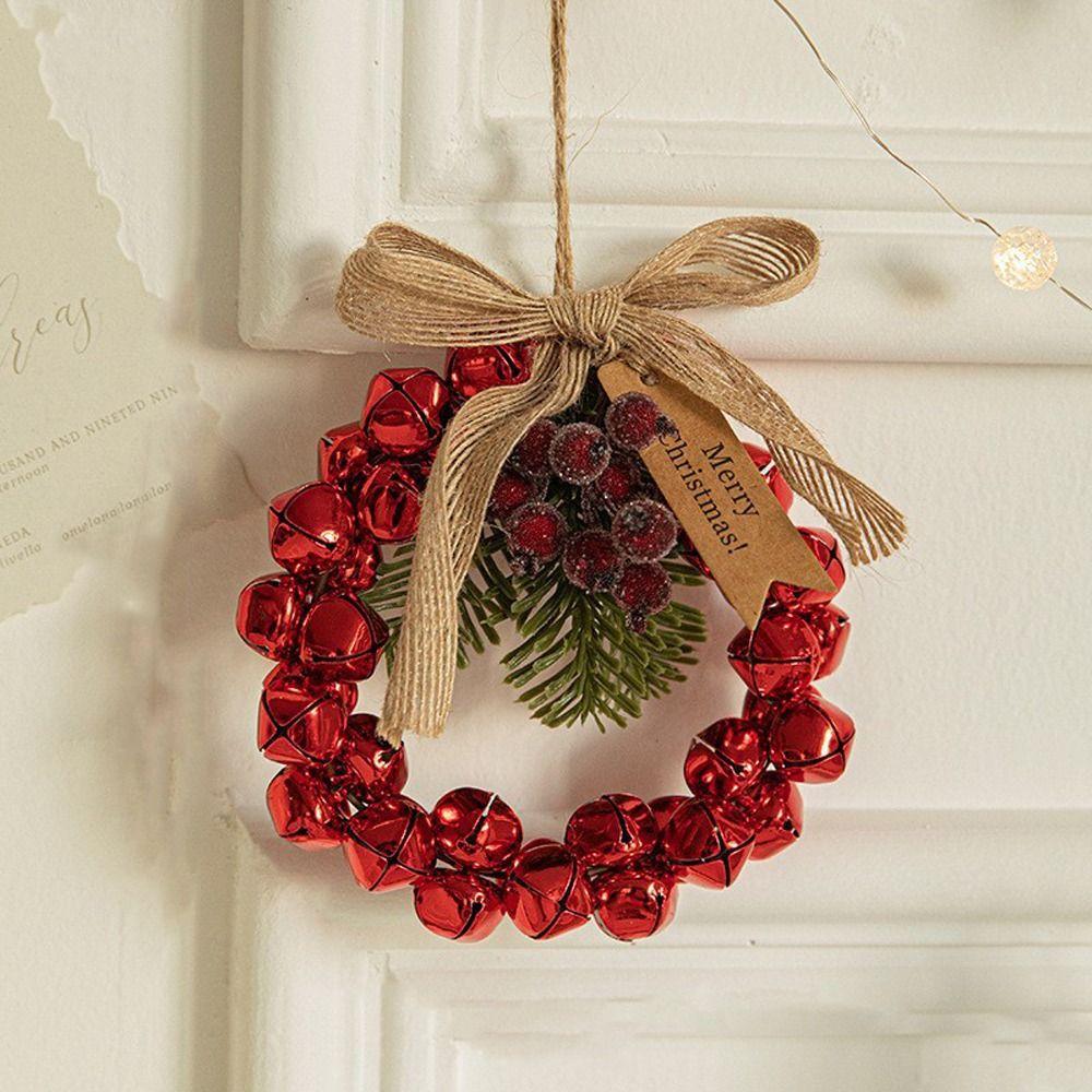Handmade Christmas Bells Wreath Iron Xmas Tree Hanging Bells  Wedding Supplies