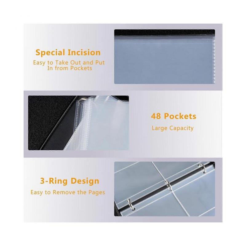 Booster Pack Binder, Holds 48 Booster Packs, 4-Pocket Booster Pack Holder with 12 Sleeves, Display Protector