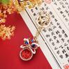 Chinese Style Lion Head Keychain, Dragon with Diamonds, Lion Head Bag Pendant, Foshan Lion Dance Creative Design