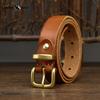 Vintage Women's Belt Cosmetics Buckle Ladies Genuine Leather Cowhide Retro Fashion Simple All-match Pants Belt