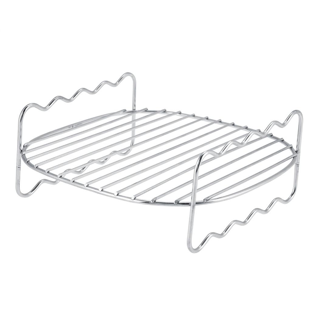Fryer Rack Accessories, Replacement BBQ Rack Double Layer Rack Skewers Baking Tray for     Fryer Accessories