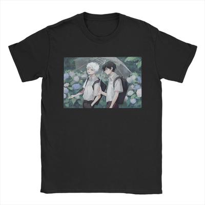 Kawaii The Summer Hikaru Died Pólók Férfi Kerek Nyakú Rövid Ujjú Felsők Anime 100% Pamut Nyári Felsők