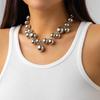 Exaggerated Acrylic CCB Big Ball Bead Chain Necklace for Women Wed Vintage Chunky Clavicle Chain Grunge Jewelry Steampunk Men