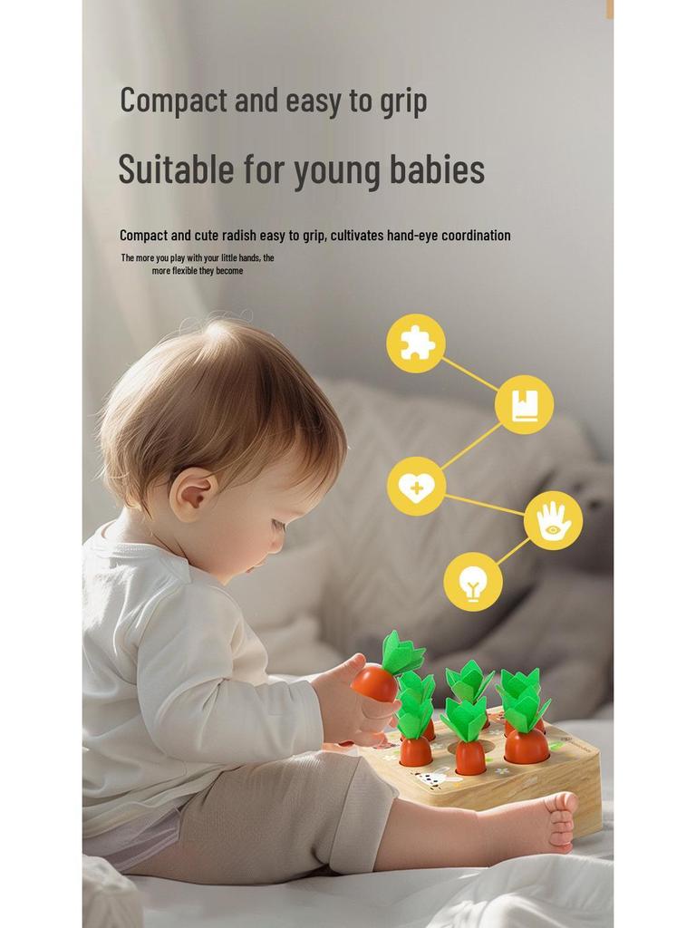 Grenzüberschreitendes Goryeobaby Karotten-Ziehspiel - Pädagogisches Montessori-Spielzeug für Jungen & Mädchen
