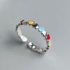 925 Sterling Silver Rings for Women Couple Minimalist Colorful Heart Ring Fine CZ Jewelry Birthday Gift Prevent Allergy