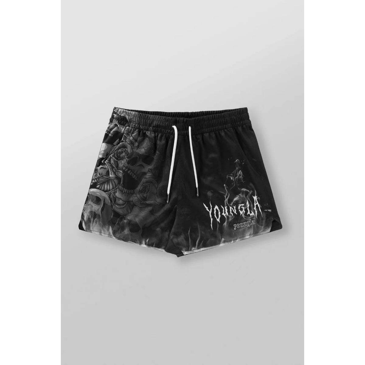 Herren Laufshorts Schnelltrocknend Outdoor Training Fitness Sportbekleidung Sommer Amerikanischer Basketball Sporthose L black