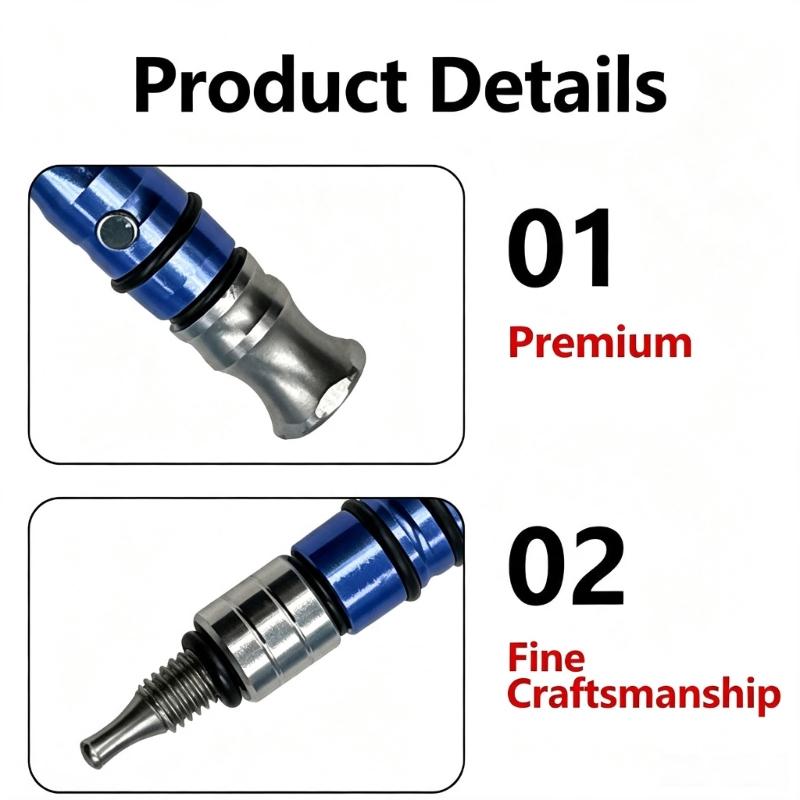 Detail Repair Tap Down Pen with Metal Body and Three Contact Heads for Vehicle Panel Finishing, Storage and Routine Workshop Use Carry