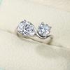 3cttw Pear & Round Cut Moissanite Ring for Women Two Stone Toi Et Moi Wave Shape Engagement Wedding Bands  CopperJewelry