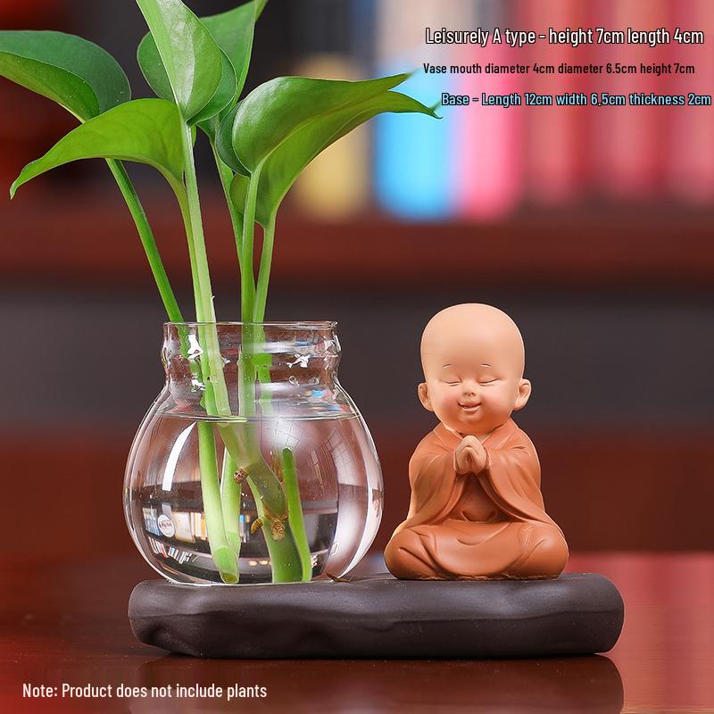 Little Monk Hydroponic Vase: Creative Home and Office Decor
