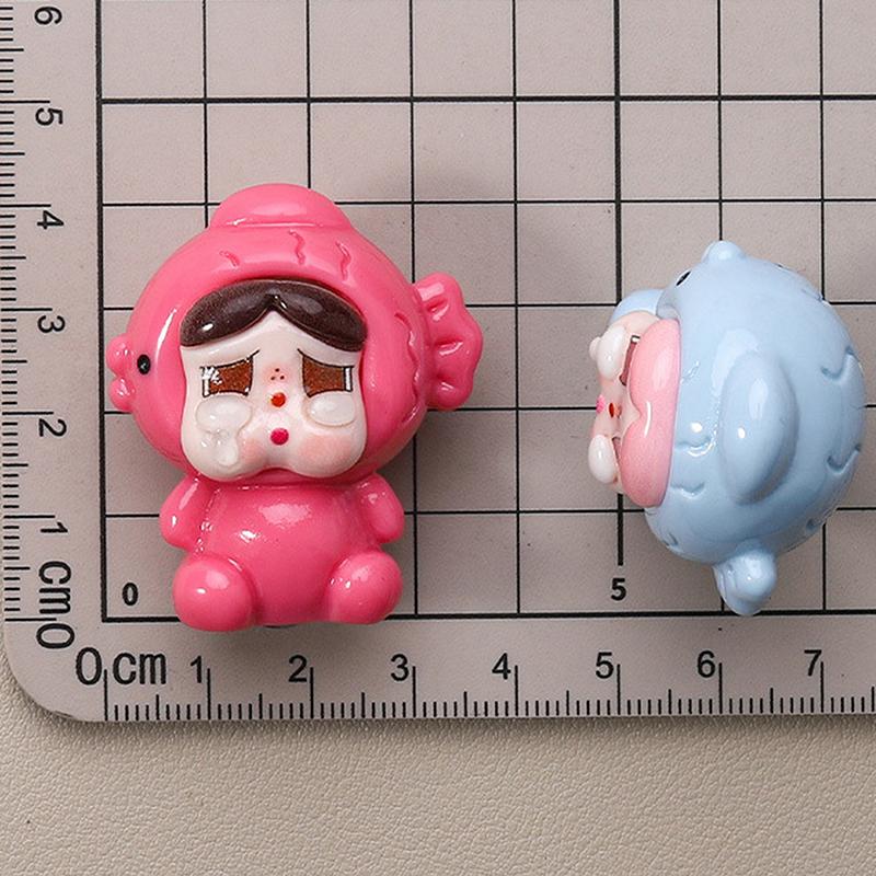 

5Pcs Solid Colored Taiyaki Crying Baby Resin Diy Micro Landscape Desktop Ornament Cute Toys Decorations Models Gifts