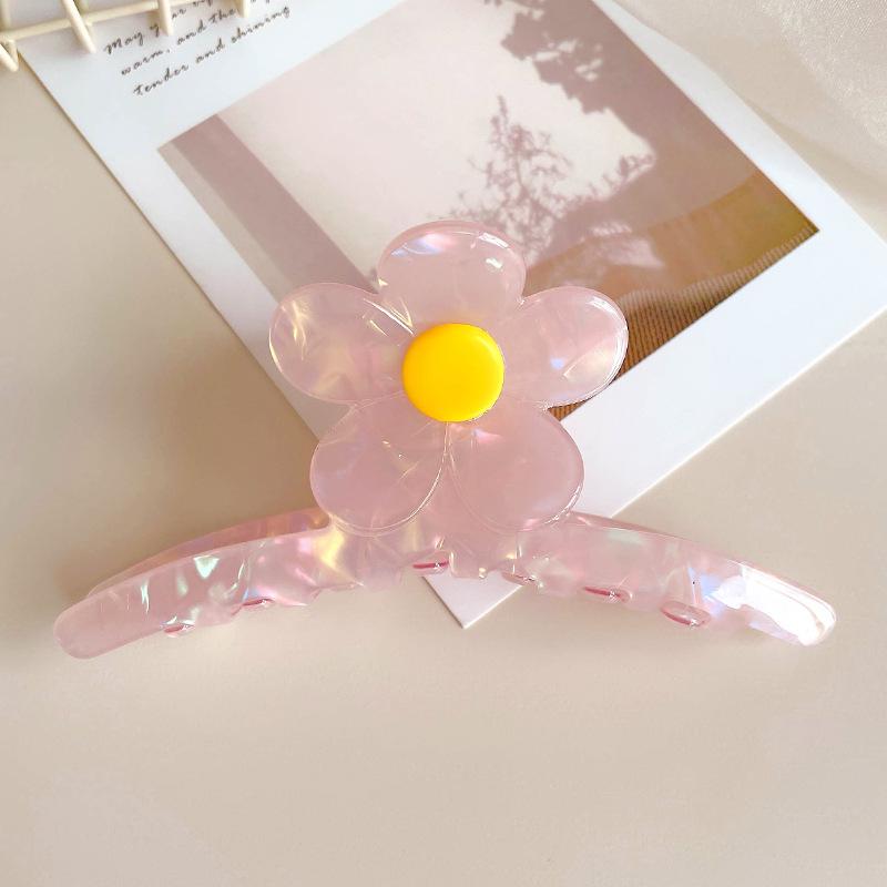 Xiaweiyi Fresh Floral Hair Claw Clip: Super Fairy, Simple, Large Shark Clip for Ponytails and Updos