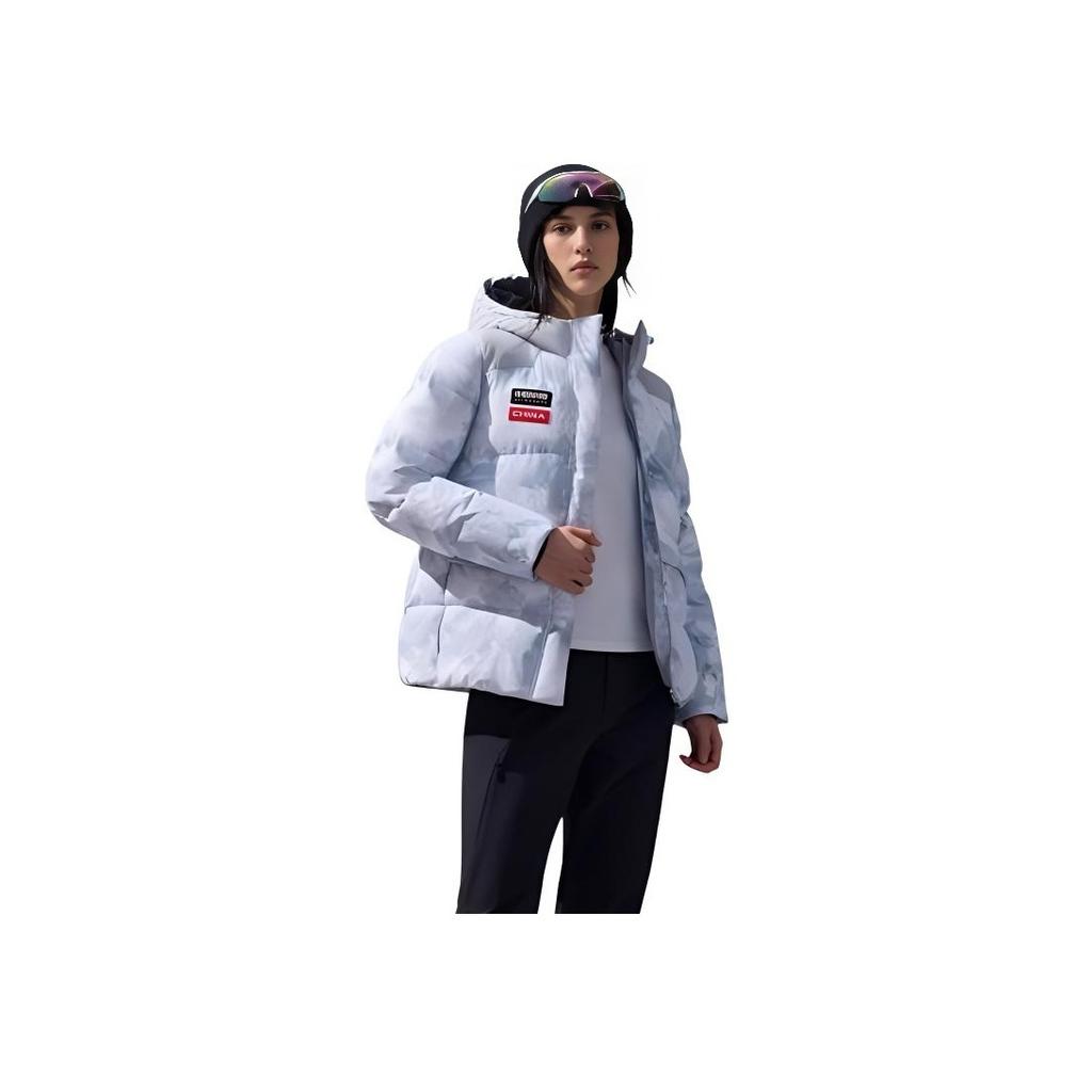 Anta Comfortable Casual Simple Hooded Down Jacket Women Outerwear Snow-White Printed 162447904-1