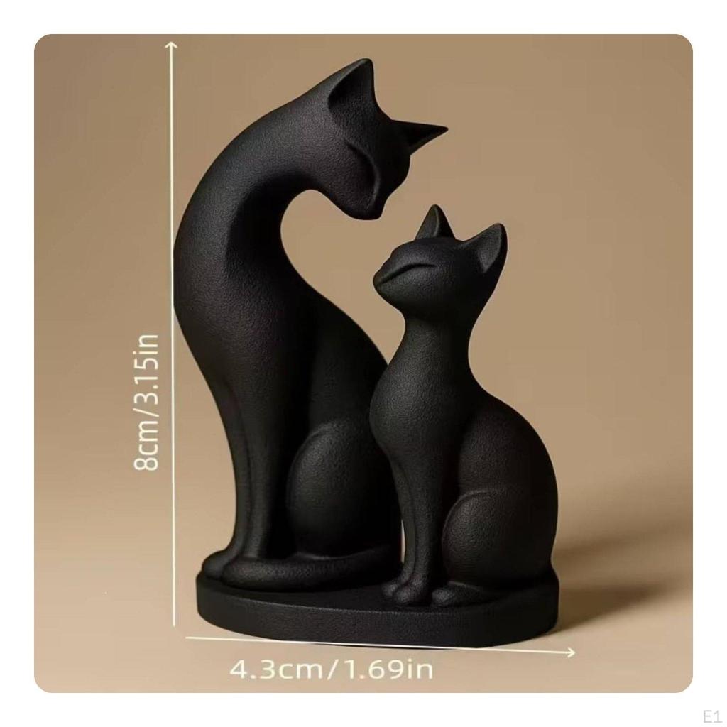 Cat Desktop Ornament Gift CatThemed Sculpture Easy to Style Home Decor for Desk, Shelf, Office